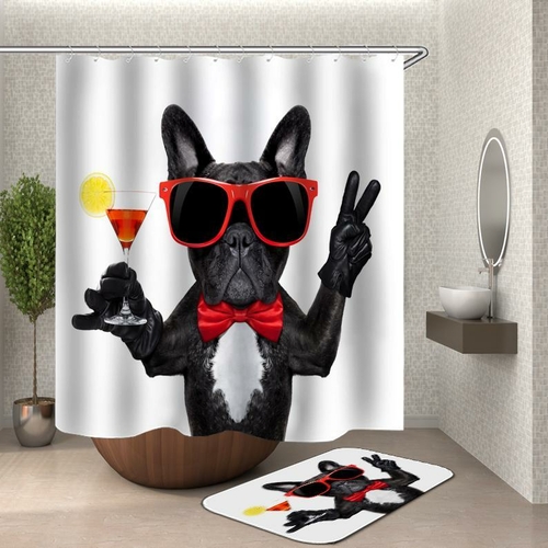 Classic Rich Dog Shower Curtain