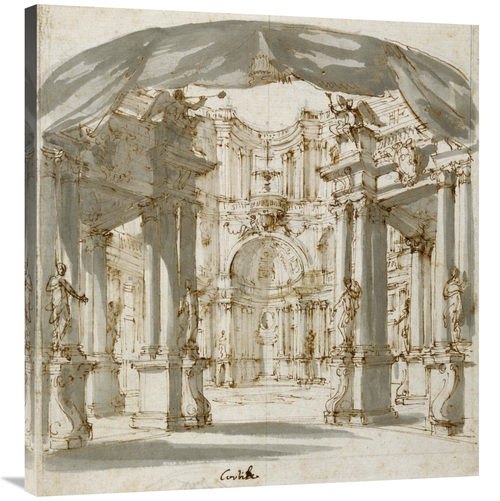 Global Gallery GCS-453953-36-142 36 in. The Courtyard of a Palace - Pr