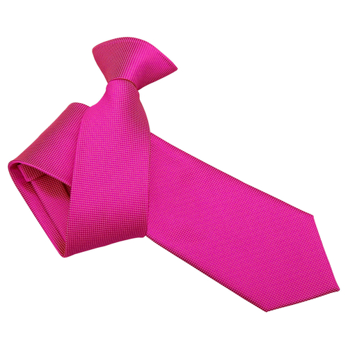 Solid Check Clip On Slim Tie - Fuchsia Pink