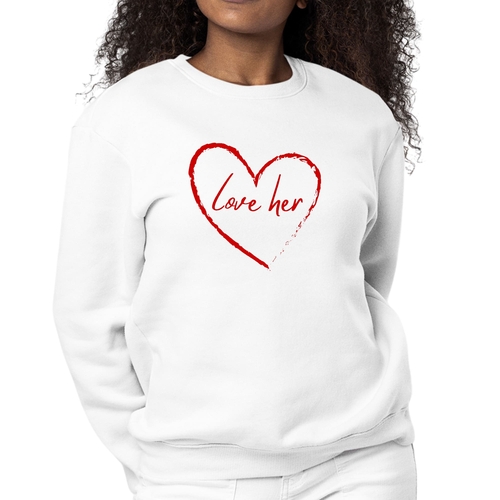 Womens Graphic Sweatshirt Say it Soul Love Her - Red