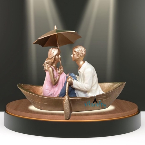 Romantic Boat Couple Showpiece Statue for Home Decor Living Room