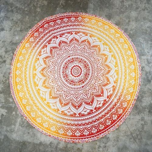 Fashion Hub 100% Cotton Mandala Dining Table Cover Round Tablecloth