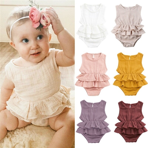 2019 Newborn Toddler Baby Girls Clothes Sleeveless