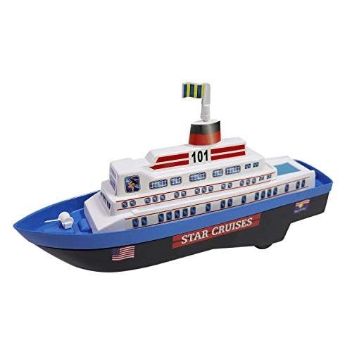 Premium Plastic Pull-Back Cruise Ship Toy - Ideal for Kids' Play and