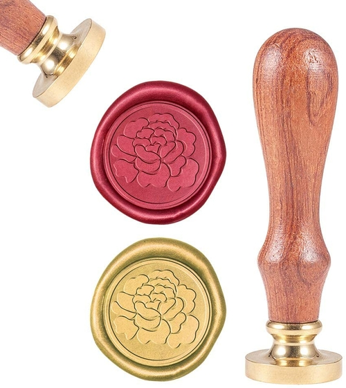 Sealing Wax Stamps Peony Flower Retro Wood Stamp Wax Seal