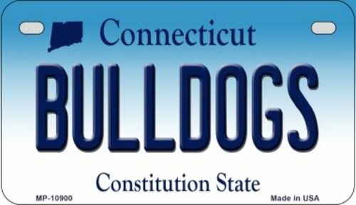 Smart Blonde MP-10900 7 x 4 in. Bulldogs Connecticut Novelty Metal Mot
