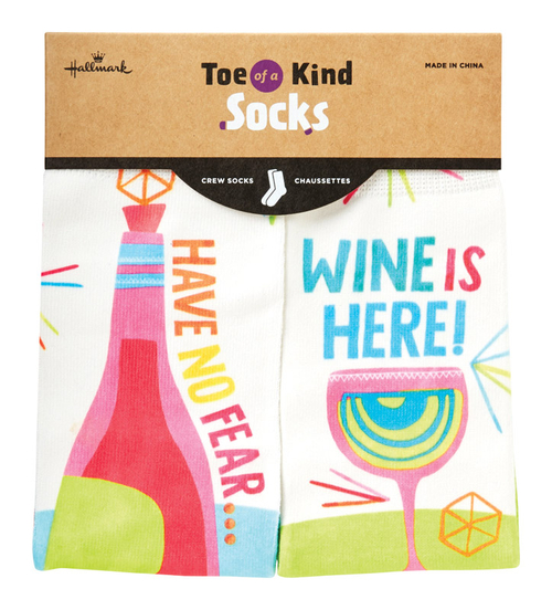 Hallmark 6520720 Toe of a Kind Never Fear, Wine is Here Polyester 