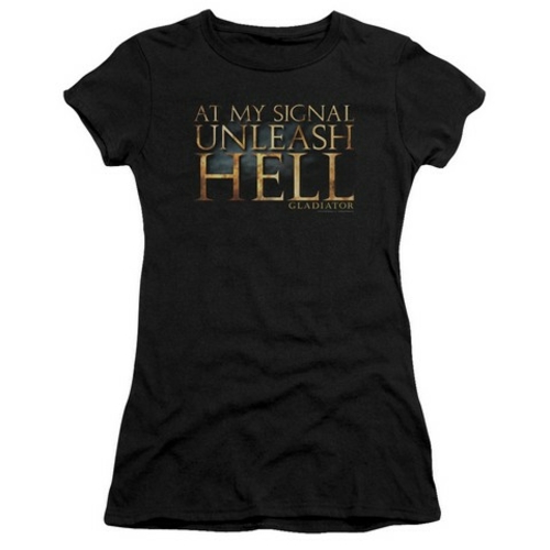 Trevco Gladiator-Unleash Hell Short Sleeve Junior Sheer Tee, Black