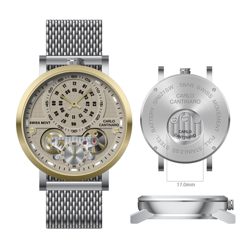 Carlo Cantinaro CC1004GM017 Mens Watch Quartzmatic GMT