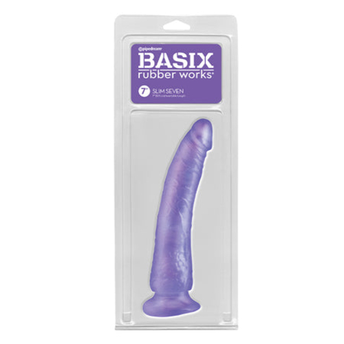 Pipedream Basix Rubber Works Slim Seven 7 in. Dildo With Suction Cup P