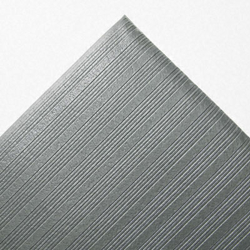 Crown FL3660GY Ribbed Antifatigue Mat- Vinyl- 36 x 60- Gray