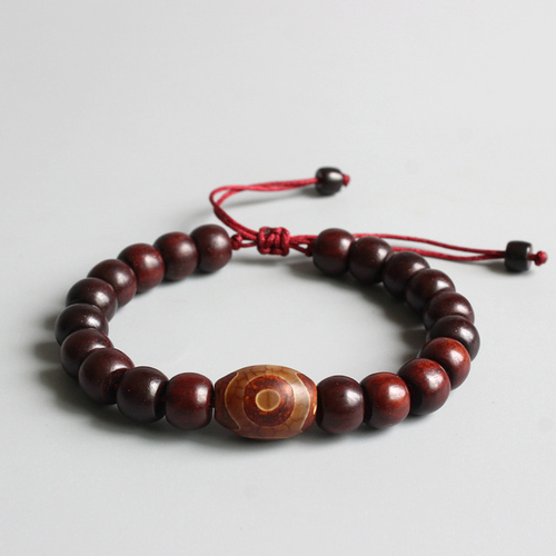 Natural Red Sander Wooden Beads Bracelets