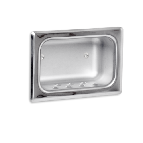 AJW UX82-SF Satin Soap Dish With Mounting Holes- Recessed