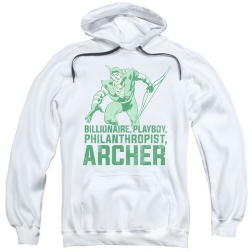 Trevco Dc-Archer - Adult Pull-Over Hoodie - White- Large