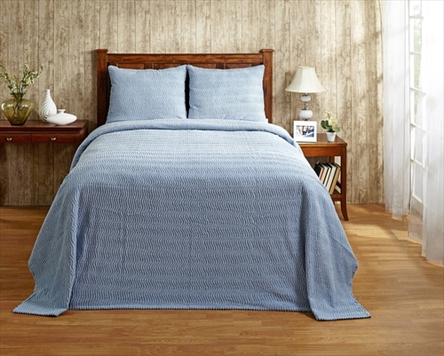 Better Trends BSNAKIBL King Natick Bedspread, Blue - 120 in.