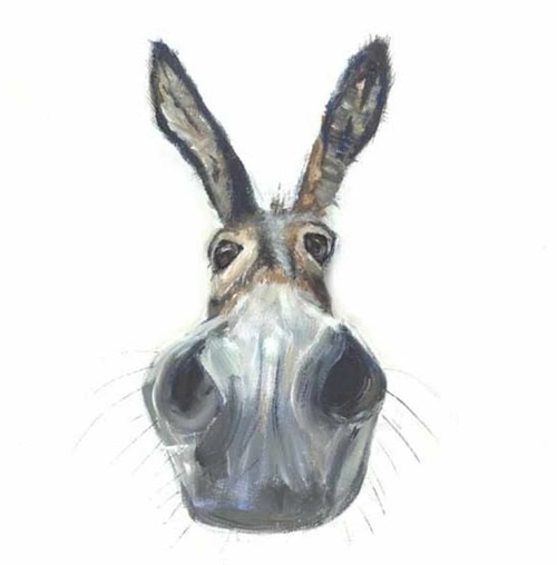 Comical Donkey Print - painted by Jane Haigh  framed/unframed, free