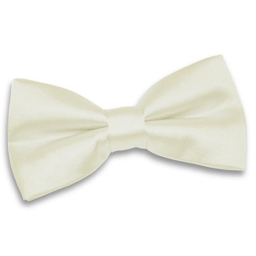 Plain Satin Pre-Tied Bow Tie - Ivory