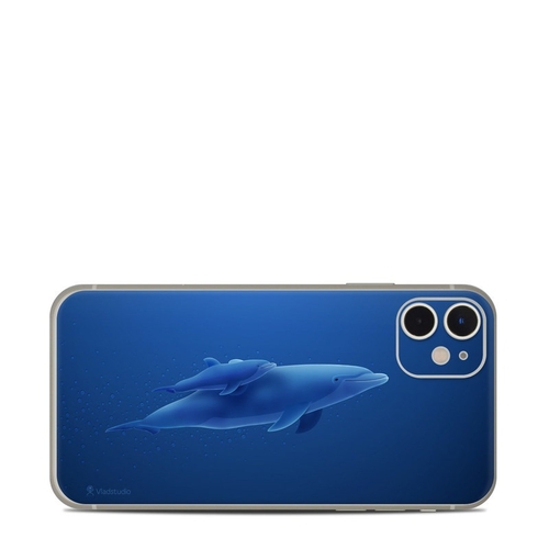 DecalGirl AIP11-BDOLPHINS Apple iPhone 11 Skin - Blue Dolphins