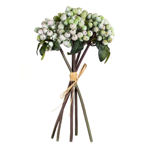 Melrose International 72726DS 11 in. Foam Berry Bundle, Green & Re