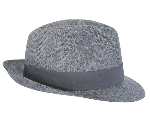 Grey mens summer fedora hat