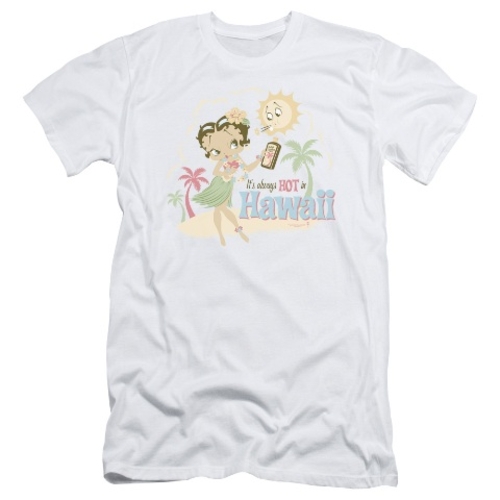 Trevco Boop-Hot In Hawaii - Short Sleeve Adult 30-1 Tee - White, 2
