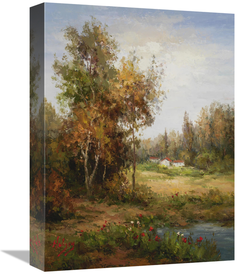 Global Gallery GCS-132565-1216-142 12 x 16 in. Poppies Pond Art Print 