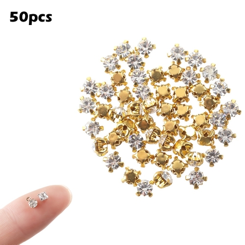 50pcs Mini Rhinestone Buckle DIY doll Dress