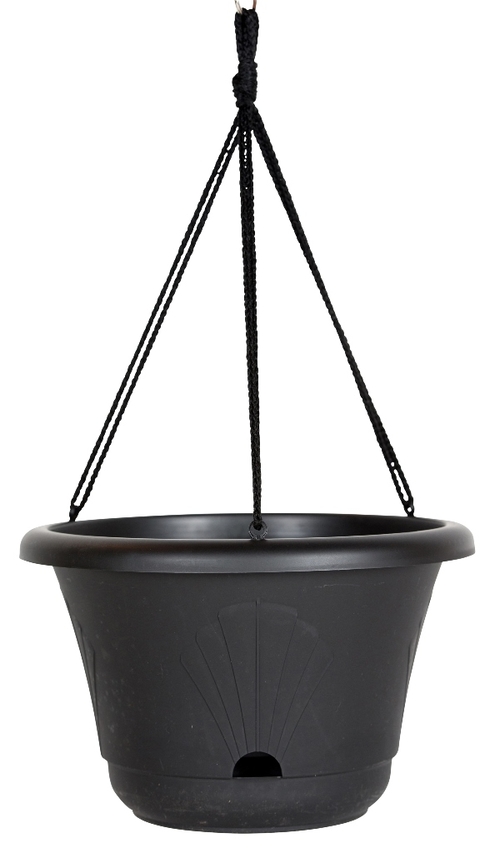 Bloem LHB1300 13 in. Lucca Self Watering Hanging Basket, Black