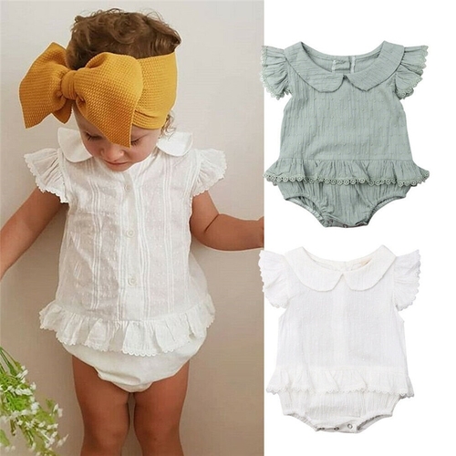 0-18M Lovely Newborn Baby Girls Bodysuits Lace