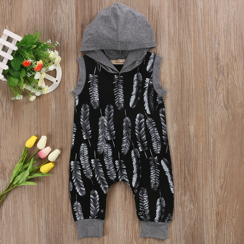 Babies Hooded Feathers Rompers Newborn Kids Baby