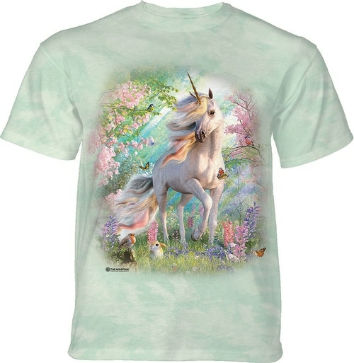 The Mountain 1066027 Green Enchanted Unicorn Adult Classic Tee - 5XL
