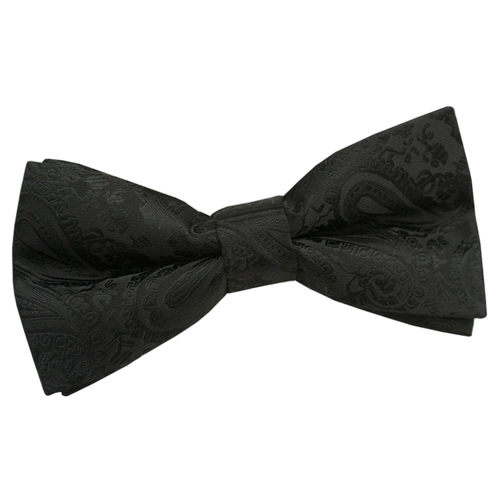 Paisley Pre-Tied Bow Tie - Black