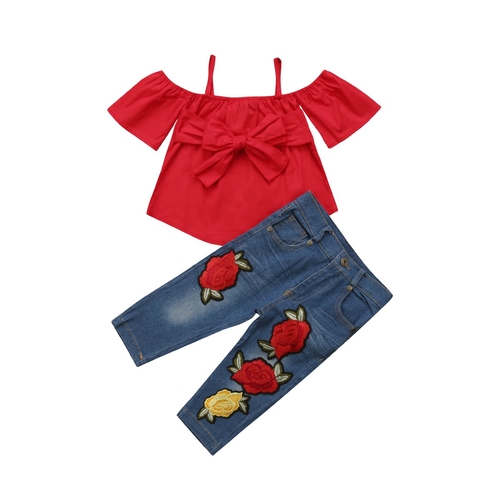 Summer Fashion Kids Baby Girl Outfits Set Off