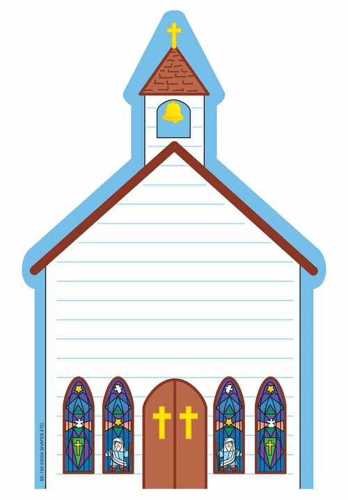 Creative Shapes Etc SE-0158 9 x 6 in. Large Notepad, Church - 50 S