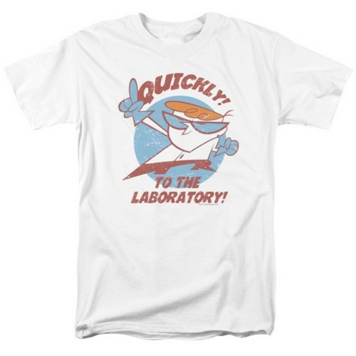 Trevco Dexters Laboratory-Quickly - Short Sleeve Adult 18-1 Tee - Whit