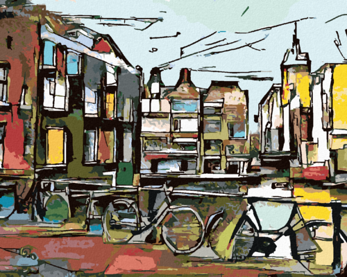 Paint by Numbers - AMSTERDAM BIKES IN CUBISM