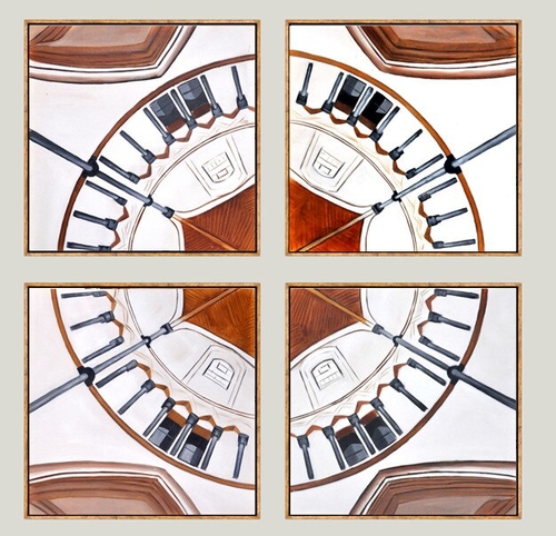 Retro Round Abstract Canvas Paintings Wall Art