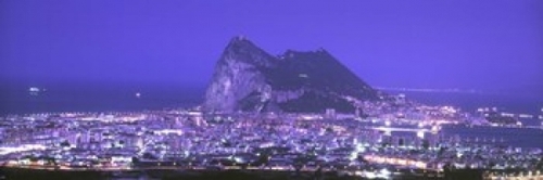 High Angle View Of A City  Gibraltar  Spain Poster Print by  - 36 x 12