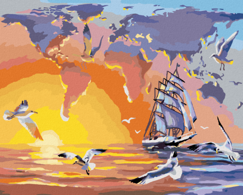 Zuty - Paint by Numbers - SEAGULLS AND CONTINENTS (D. RUSTY RUST),