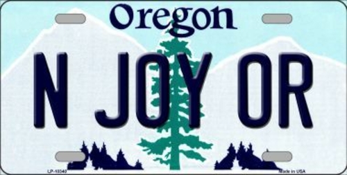 Smart Blonde LP-10340 N Joy OR Oregon Background Metal Novelty License