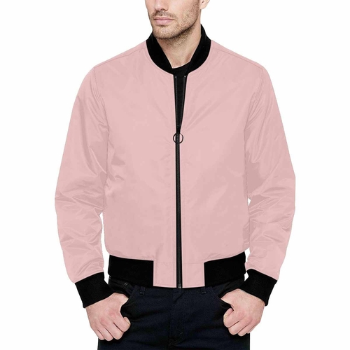 Mens Jacket - Rose Quartz Red and Black Bomber Jacket