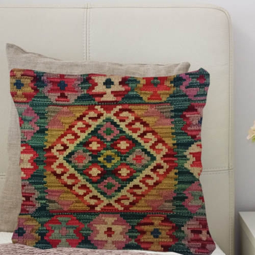 Kilim Handwoven Racing Green Cushion Cover