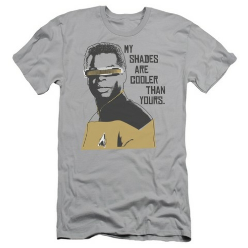 Trevco Star Trek-Cooler Shades - Short Sleeve Adult 30-1 Tee - Silver-