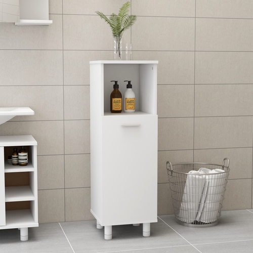 Bathroom Cabinet White 11.8"x11.8"x37.4" Chipboard
