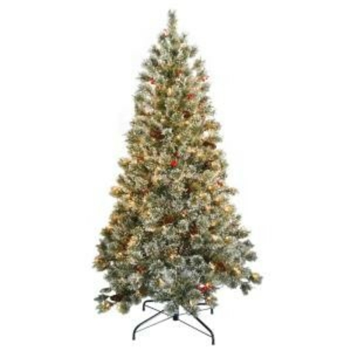 National Tree MCC19-300-60 6 ft. Crystal Cashmere Tree with Pine Cones