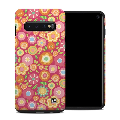 DecalGirl SGS10HC-SQUISHEDFLWRS Samsung Galaxy S10 Hybrid Case - Flowe