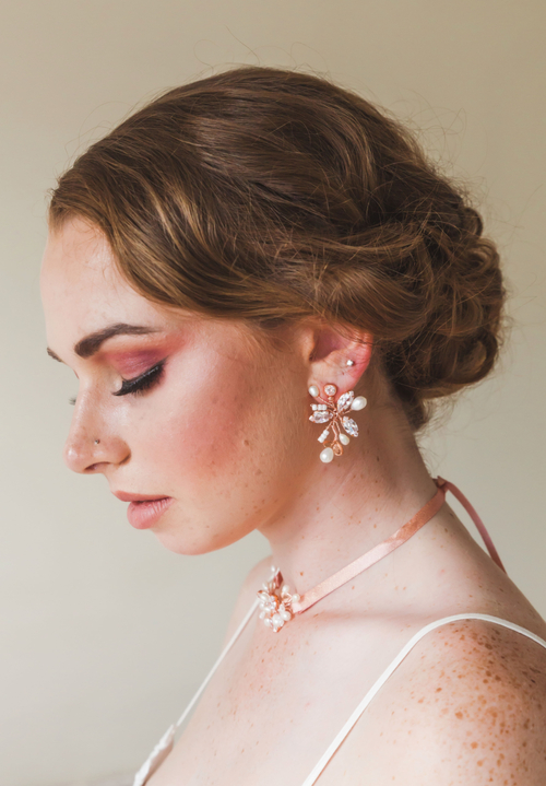 HORTENSE Bridal jewelry set Wedding earrings & necklace set 
