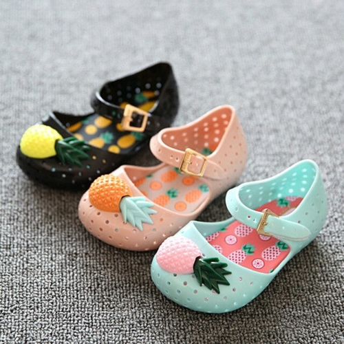 Mini sed kids girl jelly sandals hot sale plain