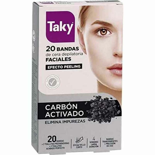 Facial Hair Removal Strips Carbón Activado Taky Carbon Activado