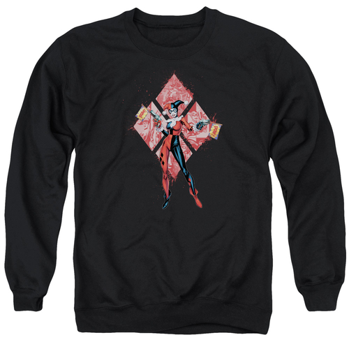 Trevco BM2704-AS-2 Batman Harley Quinn Diamonds-Adult Crewneck Sweatsh